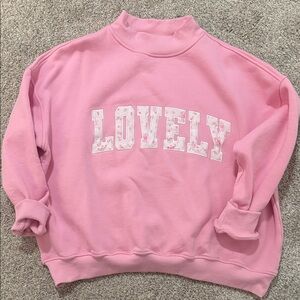 Lovely Pink Women's Mock Neck Sweatshirt XXL
